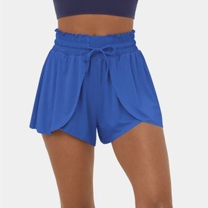 High Waisted Elastic Waistband Drawstring Flowy Stacked Casual Short 3”